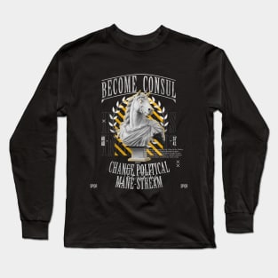 Caligula Horse shirt, roman empire, history, roman senate, Incitatus, funny, ironic, weird, joke pun Long Sleeve T-Shirt